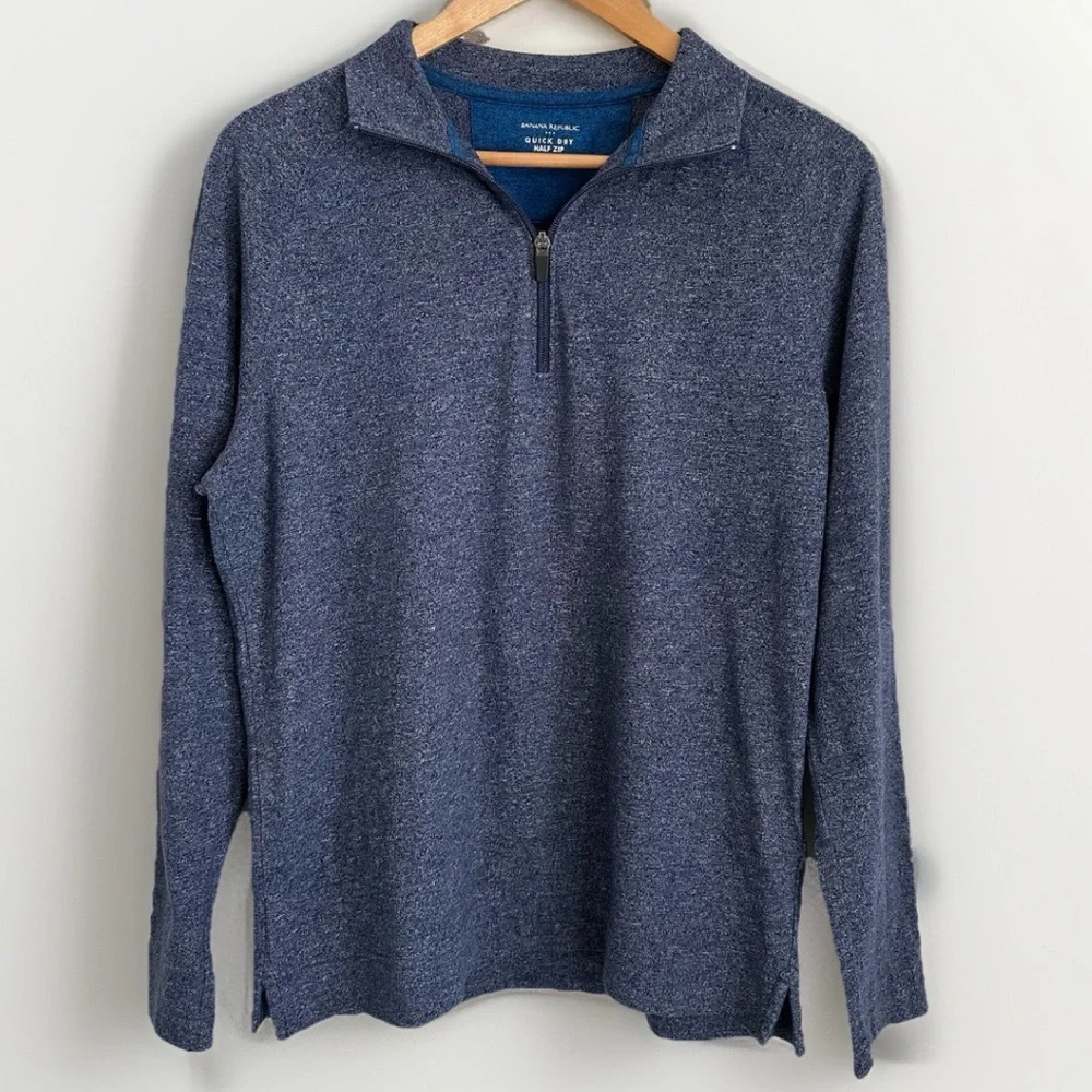 Banana Republic Men’s Blue 1/4 Zip Pullover Performance Wear Quick Dry Size S